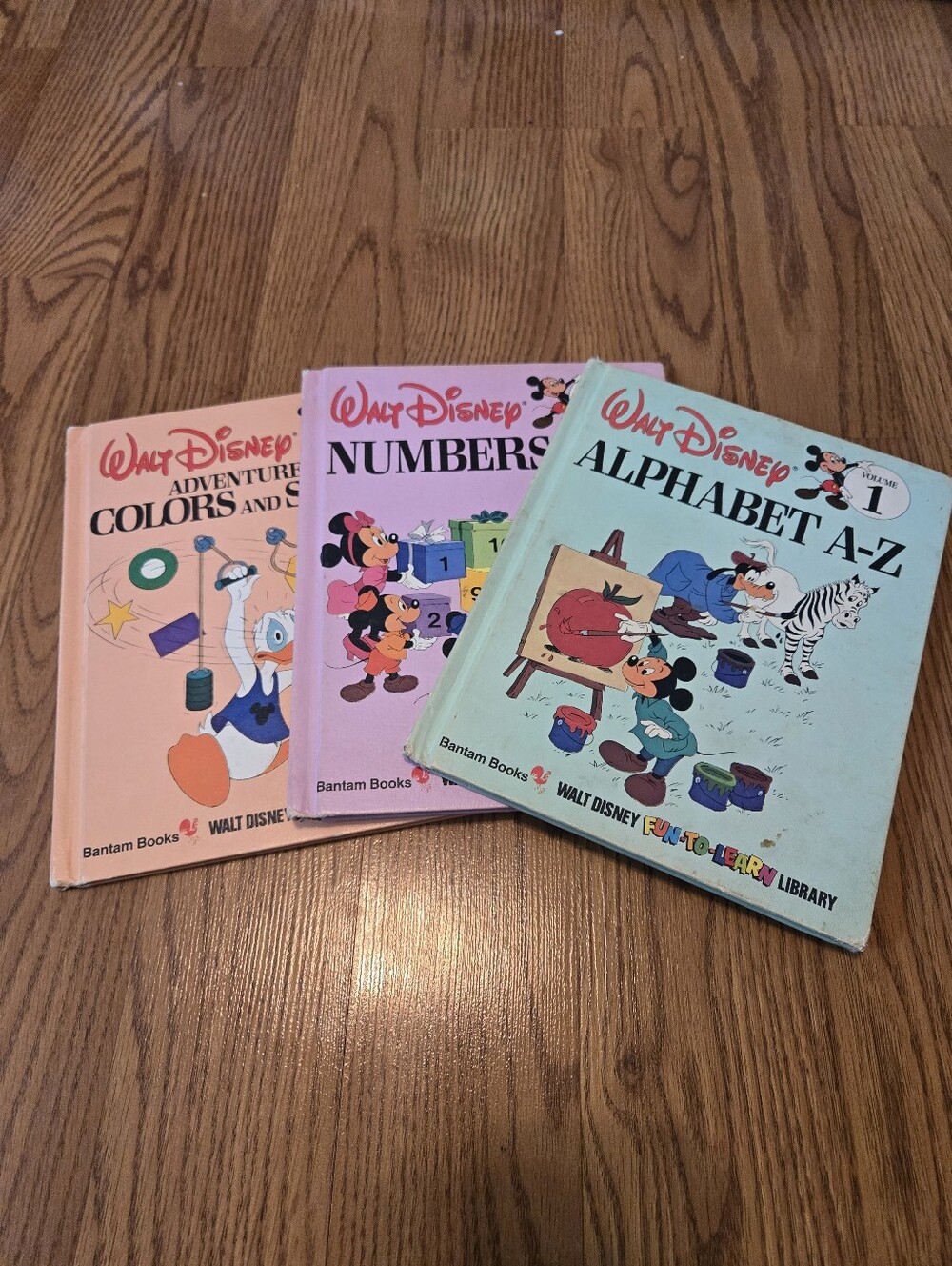 Walt Disney Fun-to-Learn Library 3 Books Set Alphabet, Numbers, Colors & Shapes